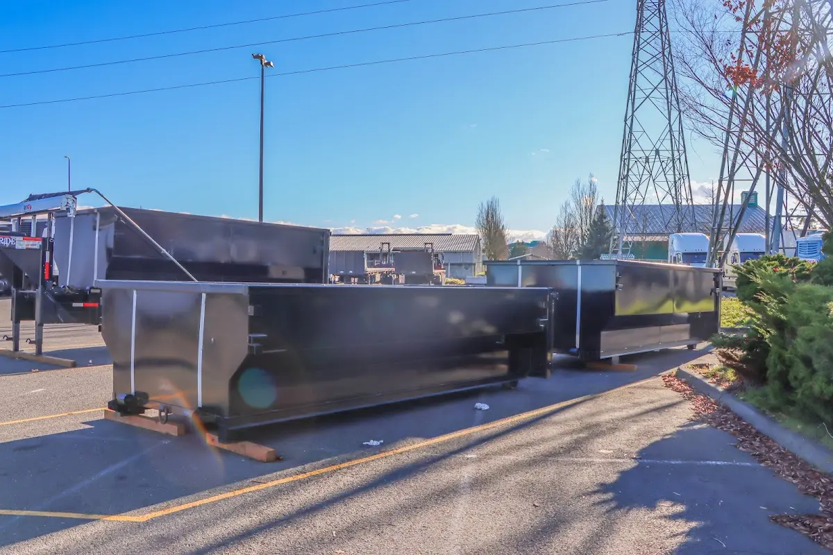 Roll-off dumpster ready for waste disposal at job site for Construction Dumpster Rental in Wrightsboro
